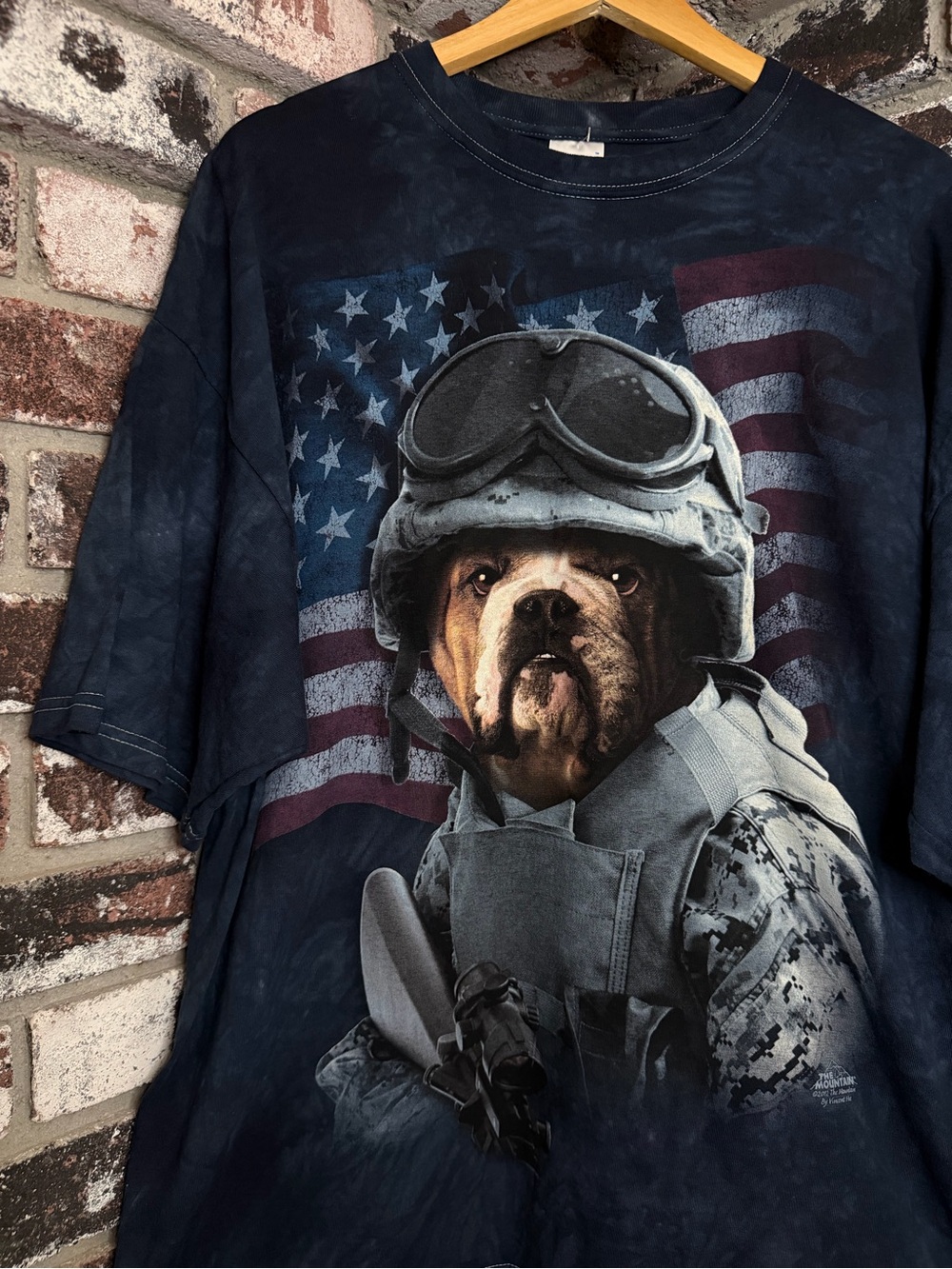 The Mountain Military Combat Sam Bulldog Soilder Dark Navy Acid Wash Tshirt 2012